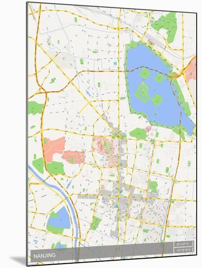 Nanjing, China Map-null-Mounted Poster