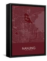 Nanjing, China Red Map-null-Framed Stretched Canvas