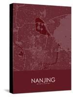 Nanjing, China Red Map-null-Stretched Canvas