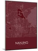 Nanjing, China Red Map-null-Mounted Poster