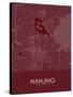 Nanjing, China Red Map-null-Stretched Canvas