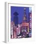 Nanjing Road, Pedestrianised Shopping Street, Night View, Shanghai, China-Steve Vidler-Framed Photographic Print