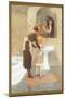 Nanny Bathing Child-null-Mounted Art Print