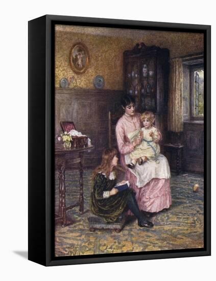 Nanny with Children-Helen Allingham-Framed Stretched Canvas