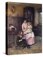 Nanny with Children-Helen Allingham-Stretched Canvas