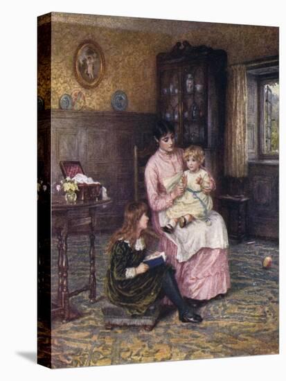 Nanny with Children-Helen Allingham-Stretched Canvas