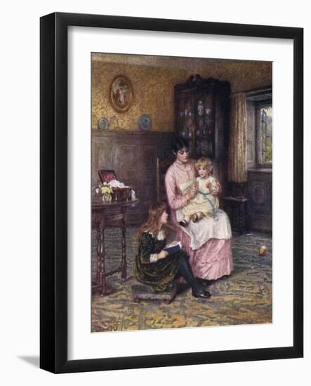 Nanny with Children-Helen Allingham-Framed Art Print