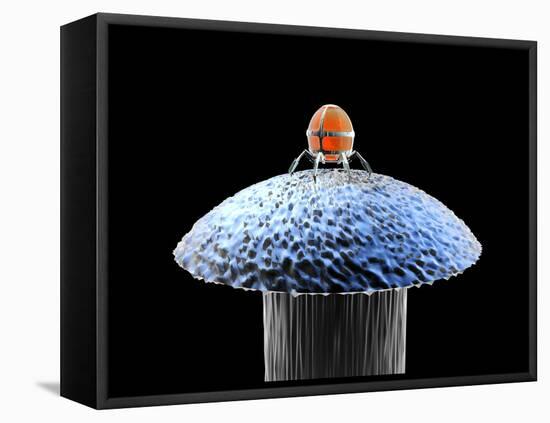 Nanorobot on Pin-Christian Darkin-Framed Stretched Canvas