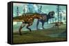 Nanotyrannus Hunting a Small Tyrannosaurus Next to its Parent-Stocktrek Images-Framed Stretched Canvas