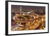 Nanpu Bridge and Highway Overpasses at Night-null-Framed Photographic Print