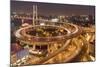 Nanpu Bridge and Highway Overpasses at Night-null-Mounted Photographic Print