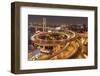 Nanpu Bridge and Highway Overpasses at Night-null-Framed Photographic Print