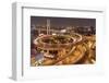 Nanpu Bridge and Highway Overpasses at Night-null-Framed Photographic Print