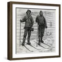 Nansen and Johansen at Cape Flora, Engraving from the Report of the Fram Expedition of 1893-1896-Fridtjof Nansen-Framed Giclee Print