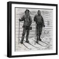 Nansen and Johansen at Cape Flora, Engraving from the Report of the Fram Expedition of 1893-1896-Fridtjof Nansen-Framed Giclee Print