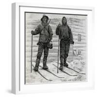 Nansen and Johansen at Cape Flora, Engraving from the Report of the Fram Expedition of 1893-1896-Fridtjof Nansen-Framed Giclee Print