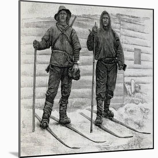 Nansen and Johansen at Cape Flora, Engraving from the Report of the Fram Expedition of 1893-1896-Fridtjof Nansen-Mounted Giclee Print