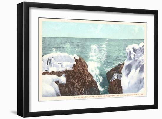 Nantasket Beach in Winter, Mass.-null-Framed Art Print