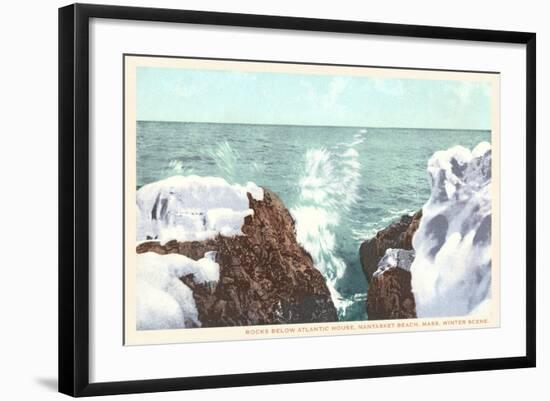 Nantasket Beach in Winter, Mass.-null-Framed Art Print