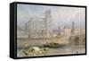 Nantes Cathedral from the River-Myles Birket Foster-Framed Stretched Canvas
