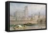 Nantes Cathedral from the River-Myles Birket Foster-Framed Stretched Canvas