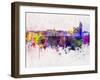 Nantes Skyline in Watercolor Background-paulrommer-Framed Art Print