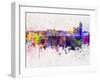 Nantes Skyline in Watercolor Background-paulrommer-Framed Art Print