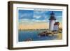 Nantucket, Massachusetts - Brant Point Lighthouse Scene-Lantern Press-Framed Art Print