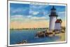 Nantucket, Massachusetts - Brant Point Lighthouse Scene-Lantern Press-Mounted Art Print