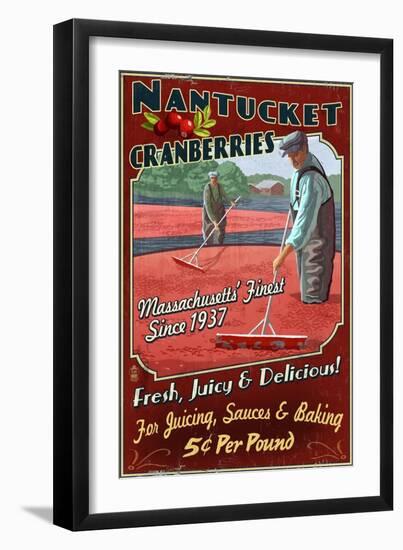 Nantucket, Massachusetts - Cranberry Farm-Lantern Press-Framed Art Print