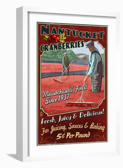 Nantucket, Massachusetts - Cranberry Farm-Lantern Press-Framed Art Print