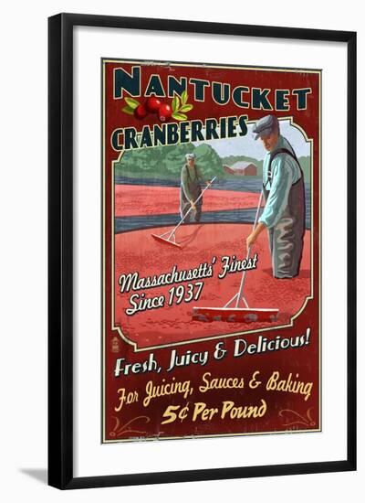 Nantucket, Massachusetts - Cranberry Farm-Lantern Press-Framed Art Print