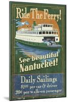 Nantucket, Massachusetts - Ferry Ride-Lantern Press-Mounted Art Print