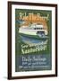 Nantucket, Massachusetts - Ferry Ride-Lantern Press-Framed Art Print