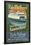 Nantucket, Massachusetts - Ferry Ride-Lantern Press-Framed Art Print