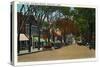 Nantucket, Massachusetts - Main Street View of Business Section-Lantern Press-Stretched Canvas