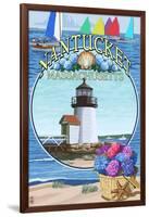 Nantucket, Massachusetts Montage-Lantern Press-Framed Art Print
