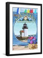 Nantucket, Massachusetts Montage-Lantern Press-Framed Art Print