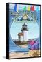 Nantucket, Massachusetts Montage-Lantern Press-Framed Stretched Canvas