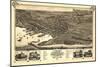 Nantucket, Massachusetts - Panoramic Map-Lantern Press-Mounted Art Print