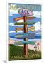 Nantucket, Massachusetts - Sign Destinations-Lantern Press-Framed Art Print