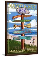 Nantucket, Massachusetts - Sign Destinations-Lantern Press-Framed Art Print