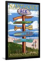 Nantucket, Massachusetts - Sign Destinations-Lantern Press-Framed Art Print