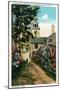 Nantucket, Massachusetts - Stone Alley View of South Tower and Town Clock-Lantern Press-Mounted Art Print