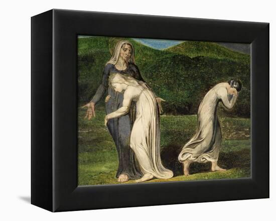 Naomi Entreating Ruth and Orpah to Return to the Land of Moab-William Blake-Framed Stretched Canvas