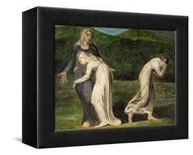 Naomi Entreating Ruth and Orpah to Return to the Land of Moab-William Blake-Framed Stretched Canvas