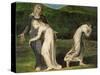 Naomi Entreating Ruth and Orpah to Return to the Land of Moab-William Blake-Stretched Canvas