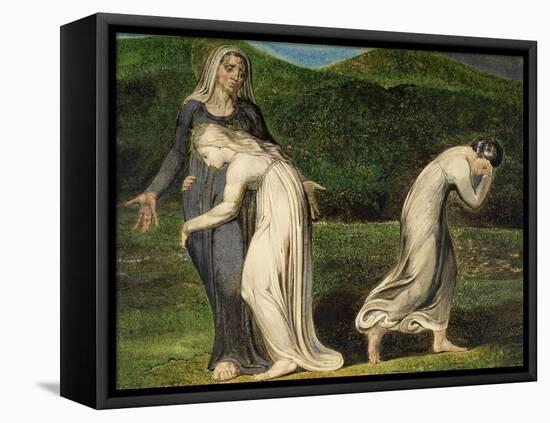 Naomi Entreating Ruth and Orpah to Return to the Land of Moab-William Blake-Framed Stretched Canvas