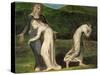 Naomi Entreating Ruth and Orpah to Return to the Land of Moab-William Blake-Stretched Canvas