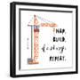 Nap Build Destroy Repeat-Jennifer McCully-Framed Art Print